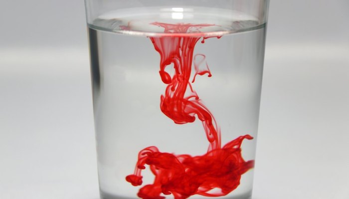 Food coloring in water