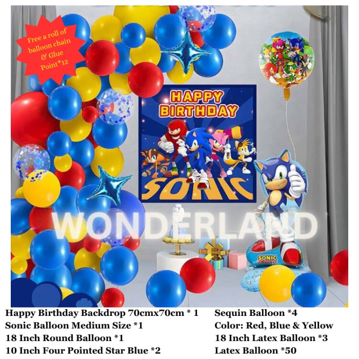 Sonic birthday party decoration