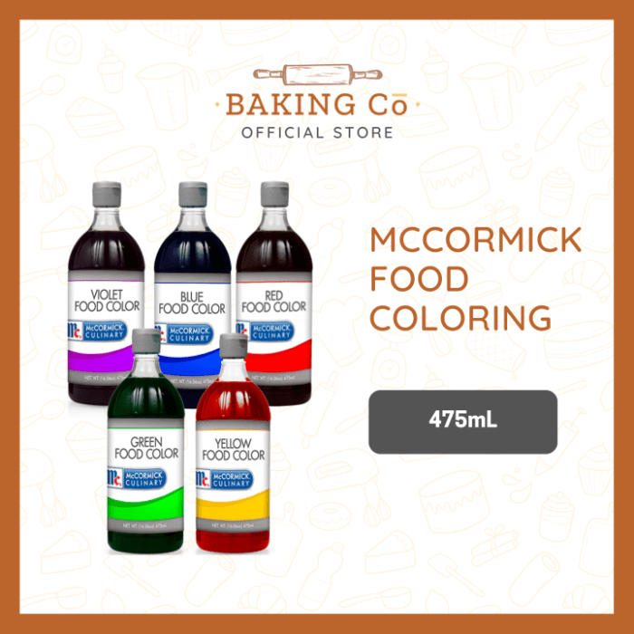 Mccormick food coloring chart