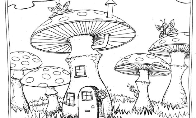 Mushroom coloring pages