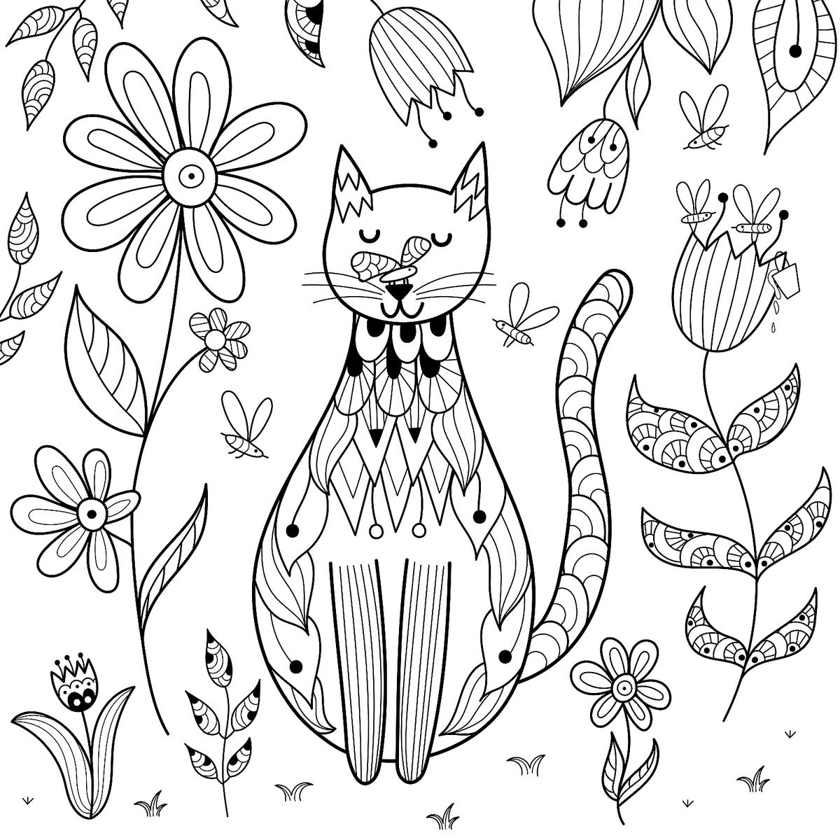 Cat coloring pages printable