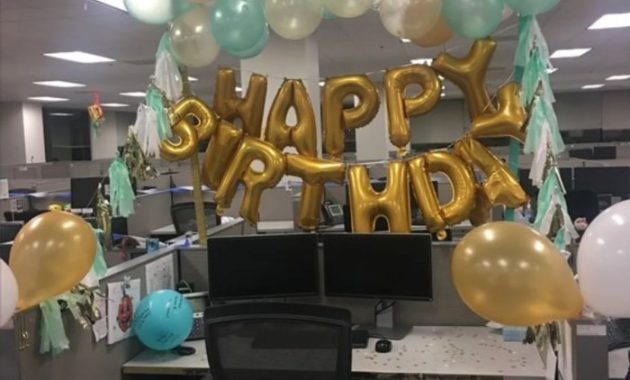 Cubicle birthday decoration ideas