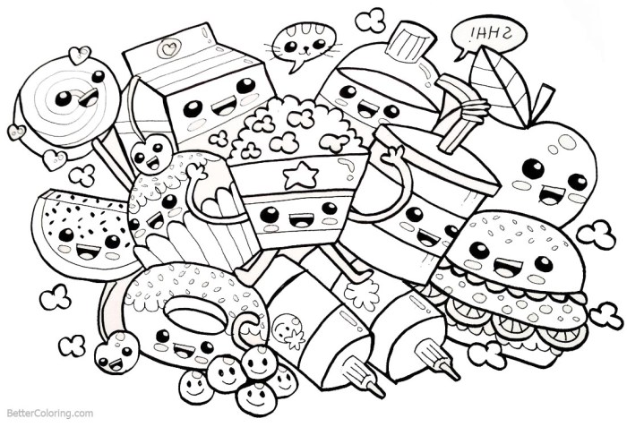 Coloring pages of food to print