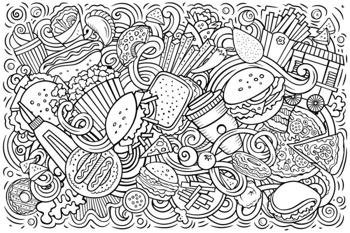 Food coloring pages free printable