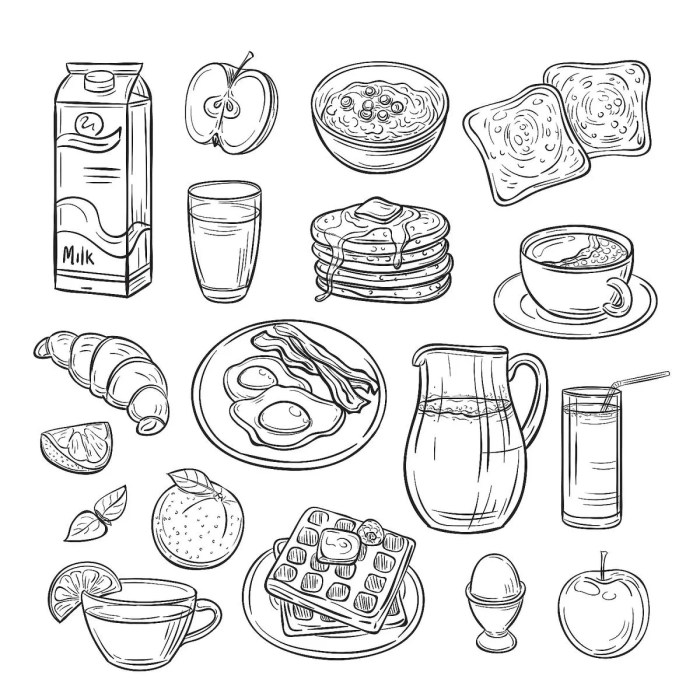 Coloring pages of food to print