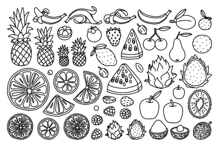 Cute food coloring pages free printable