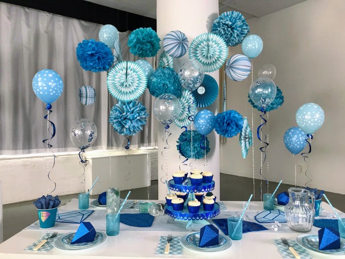 Blue theme birthday decoration