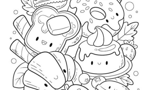 Easy cute food coloring pages