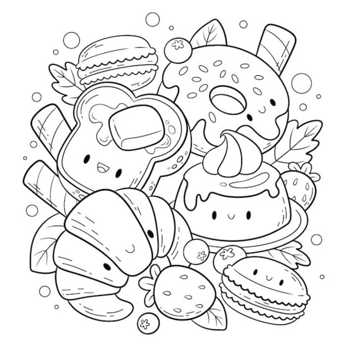 Easy cute food coloring pages