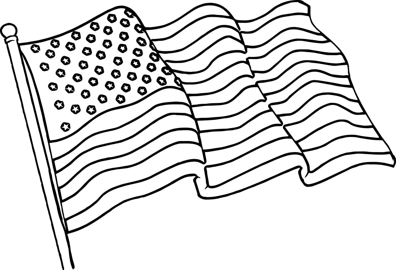 American flag coloring page