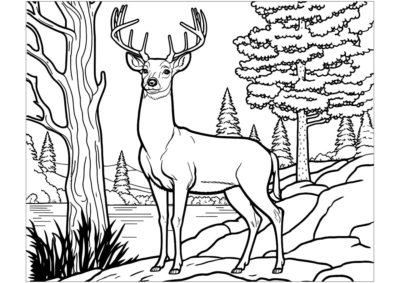 Deer coloring pages