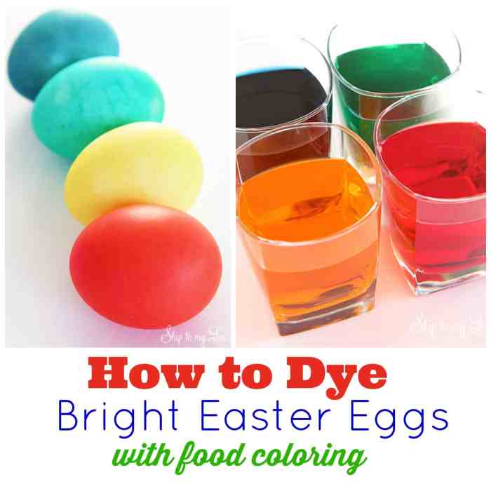 Use food coloring for easter eggs