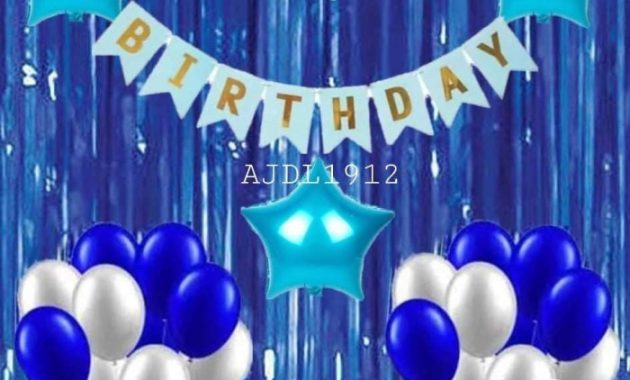 Blue theme birthday decoration