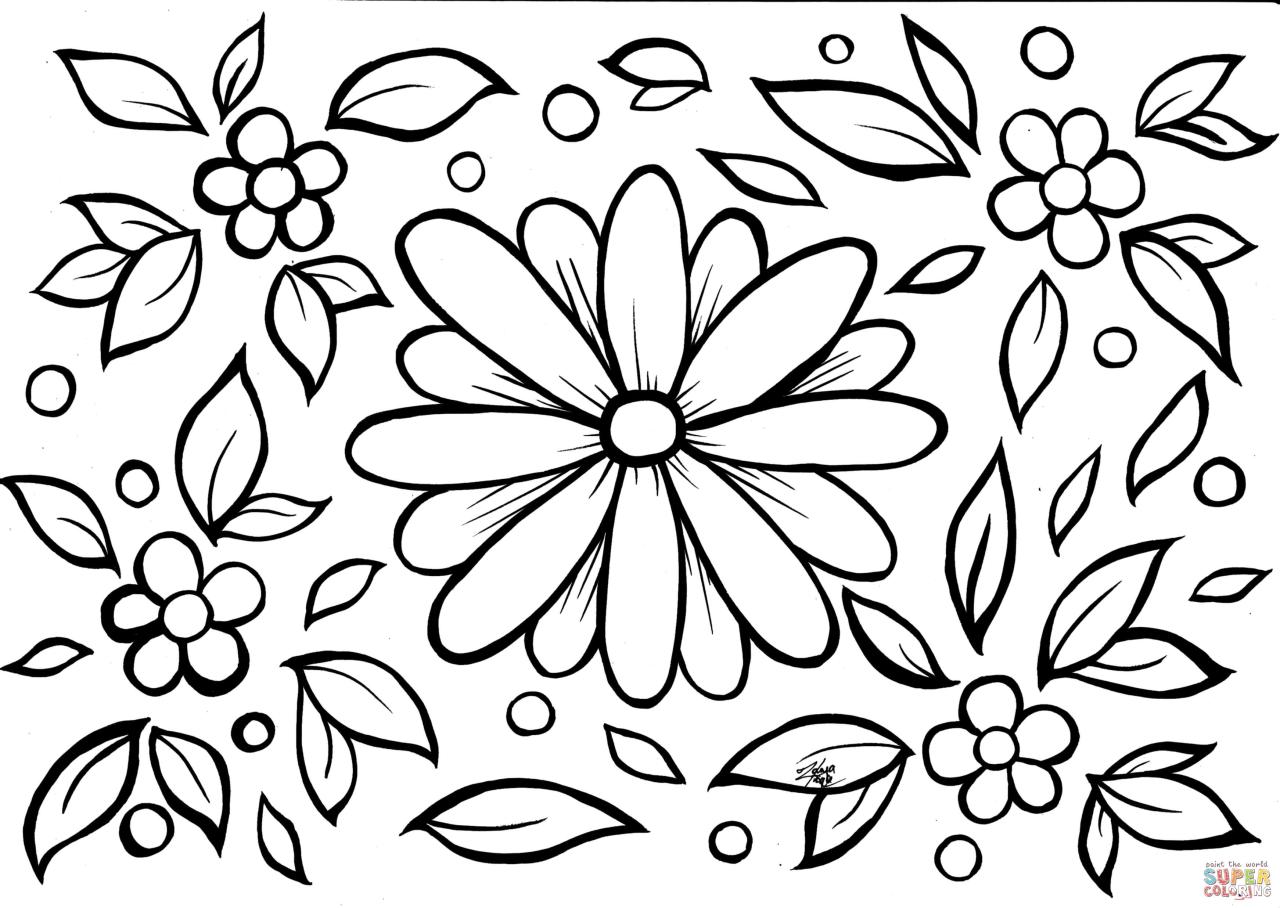 Printable flower coloring pages