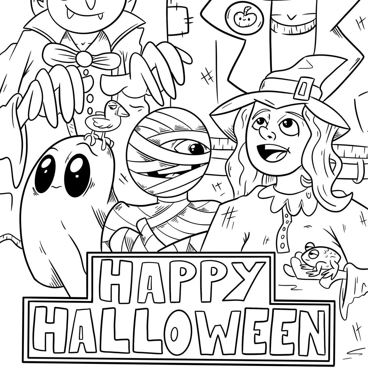 Halloween coloring pages for 8-10 year olds