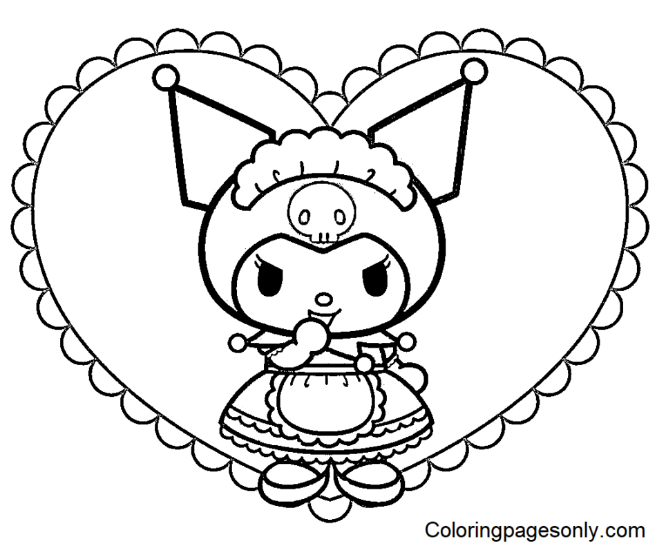 Kuromi coloring page