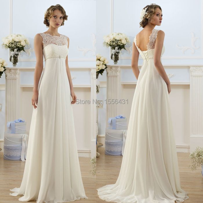 Lace high neck wedding dress