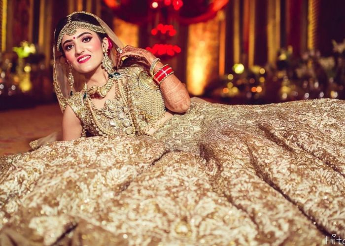 Indian gold wedding dress