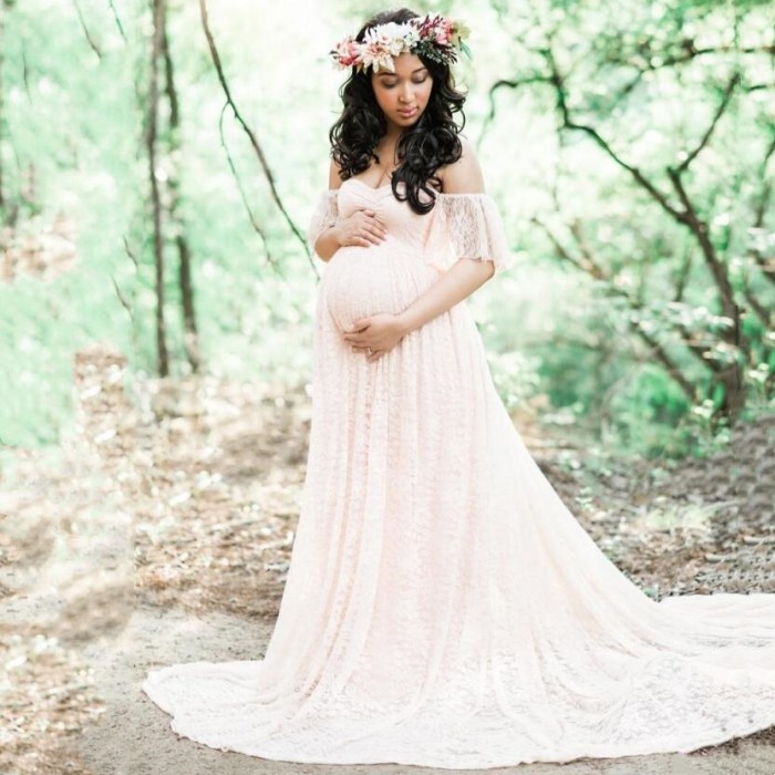 Lace maternity wedding dress