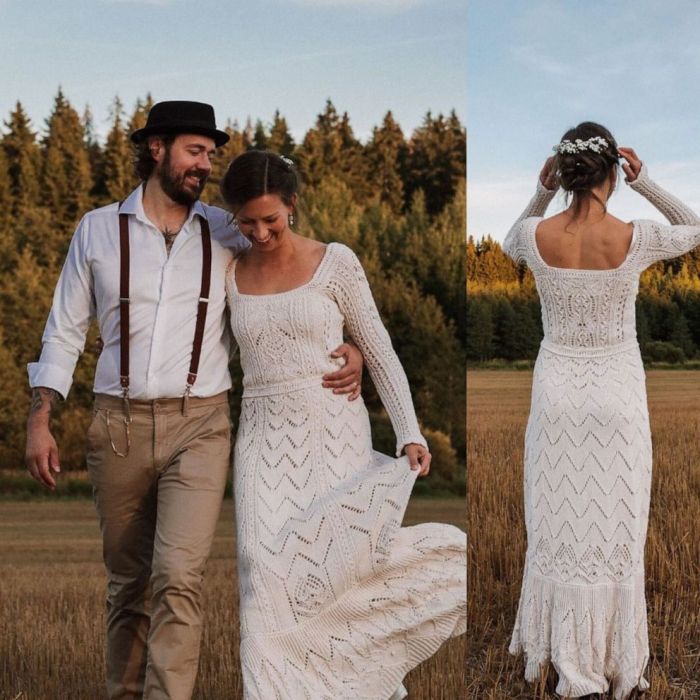 Knitted wedding dress pattern